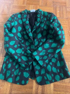 Akris wool Womens Green and Black Patterned Blazer